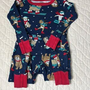 Lands’ End Dog Winter Sports Pajamas Sz 4 Unisex  Sking Snowboarding
